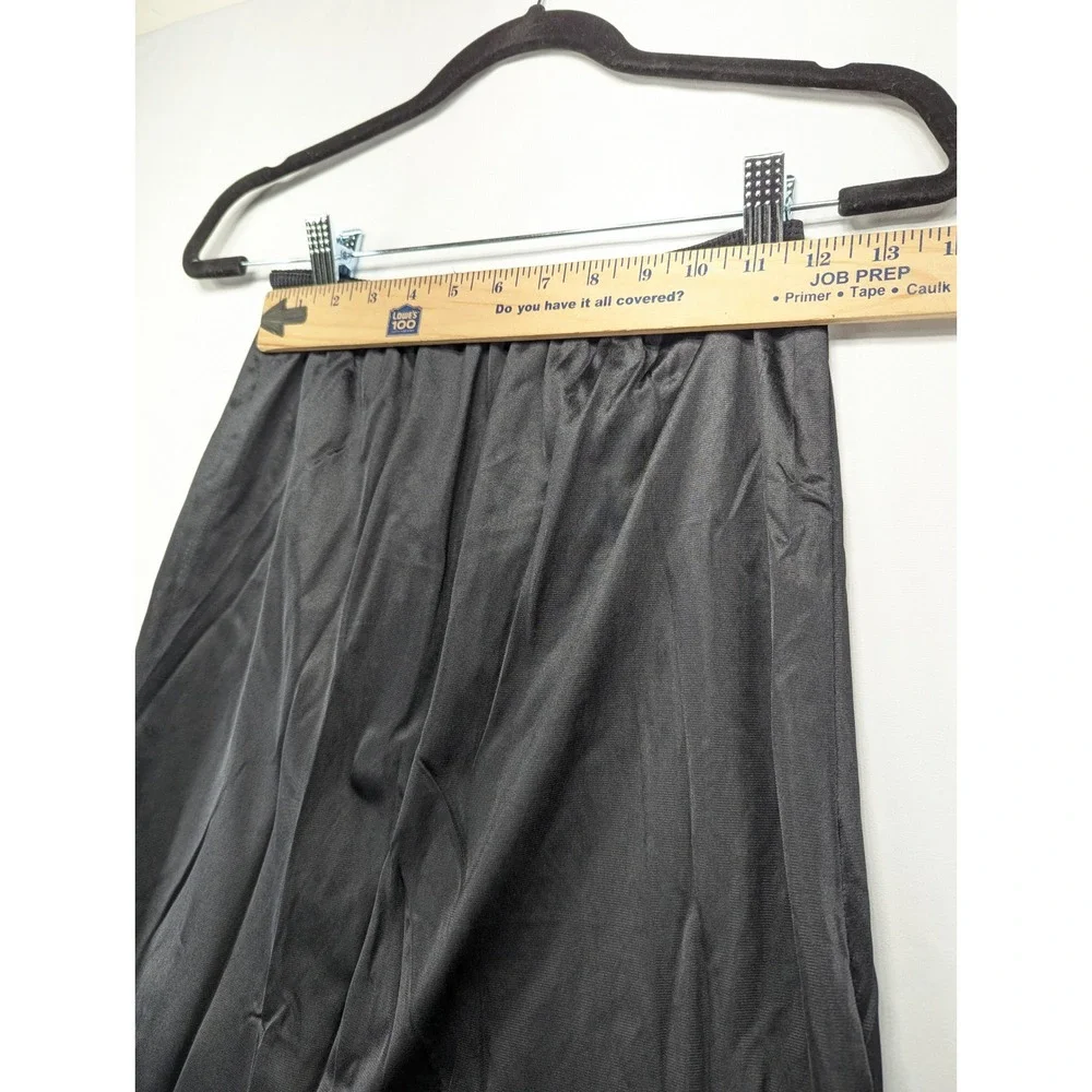 Vintage Black Nylon Tricot Half Slip Lace Trim Non-Cling Made in USA Medium - Picture 5 of 9